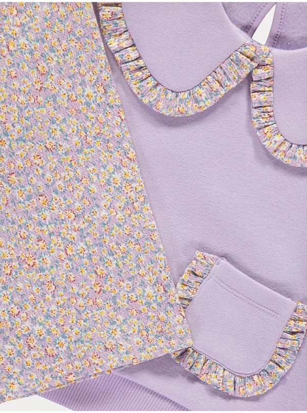 Komplet bluzë dhe pantallona të gjera me motive florale