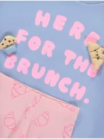 Set bluzë sportive dhe streçe ngjyrë blu e çelët