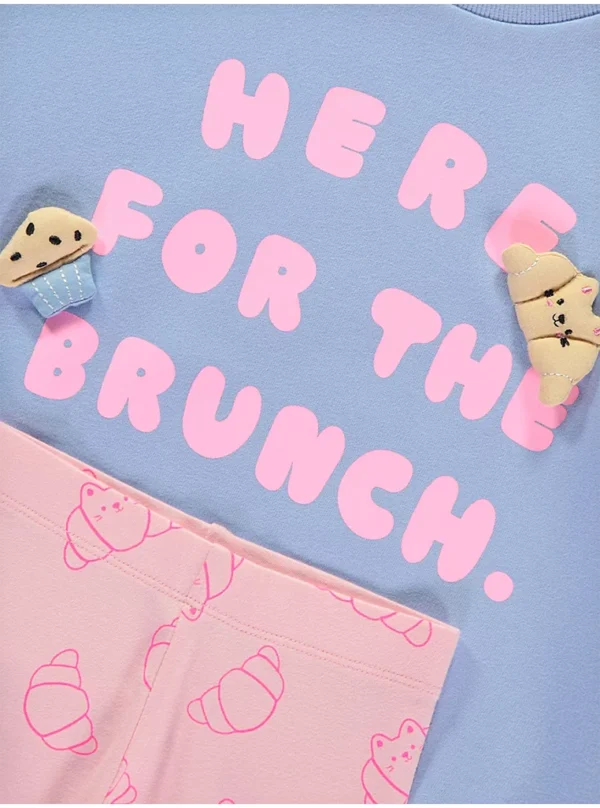 Set bluzë sportive dhe streçe ngjyrë blu e çelët