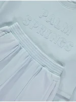 Veshje “Palm Springs” blu — sweatshirt dhe joggers