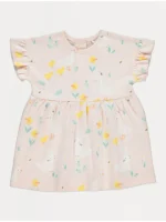 “Fustan i çelët rozë për Pashkë me mëngë të shkurtra”