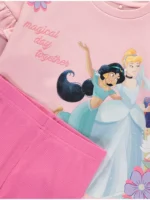 Disney Princess me bluzë rozë dhe leggins me fund të zgjeruar