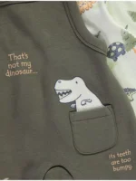 Veshje dinosauri me xhinse me rripa dhe body